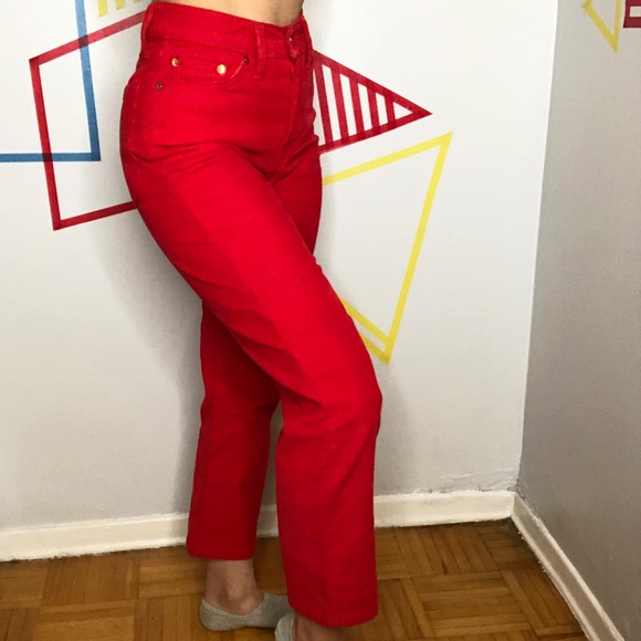 Levi’s Red Corduroy Straight Wedgie Pant - Picture 3 of 4